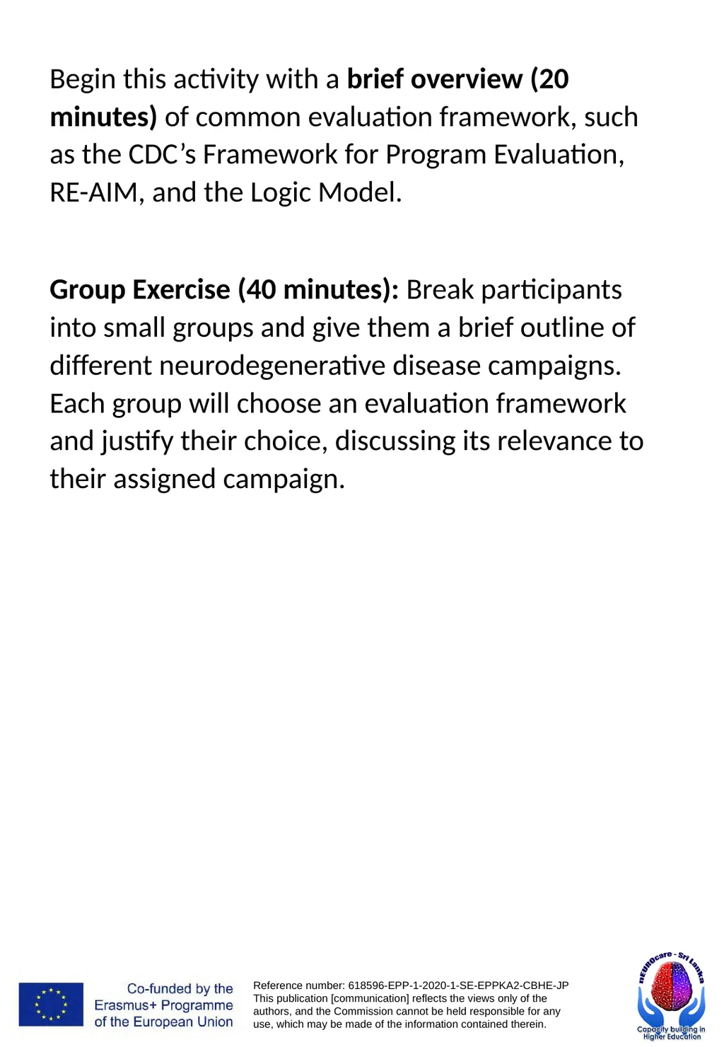WORKSHOPS PUBLIC HEALTH PROMOTION AND - slide 62 of 71