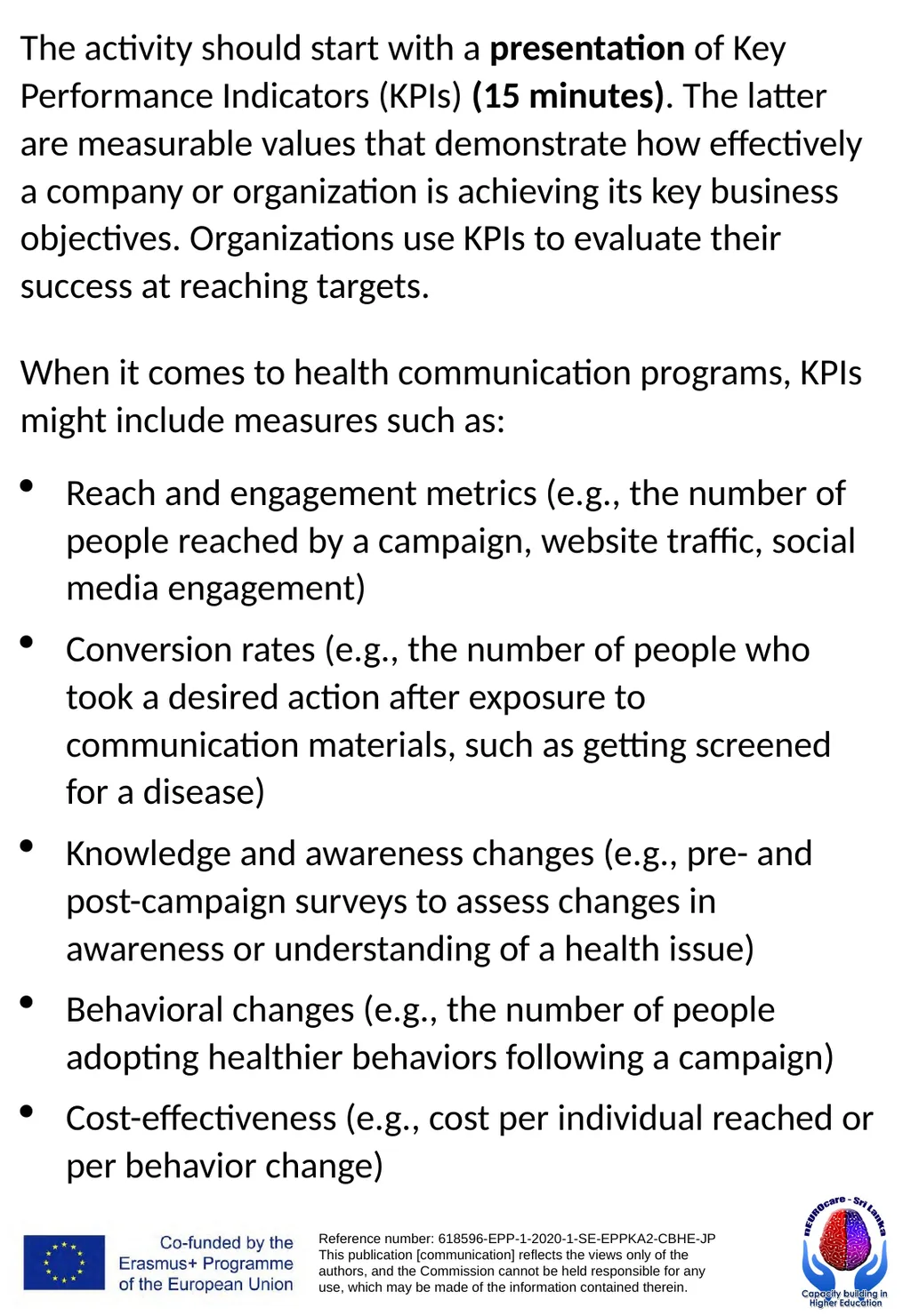 WORKSHOPS PUBLIC HEALTH PROMOTION AND - slide 53 of 71