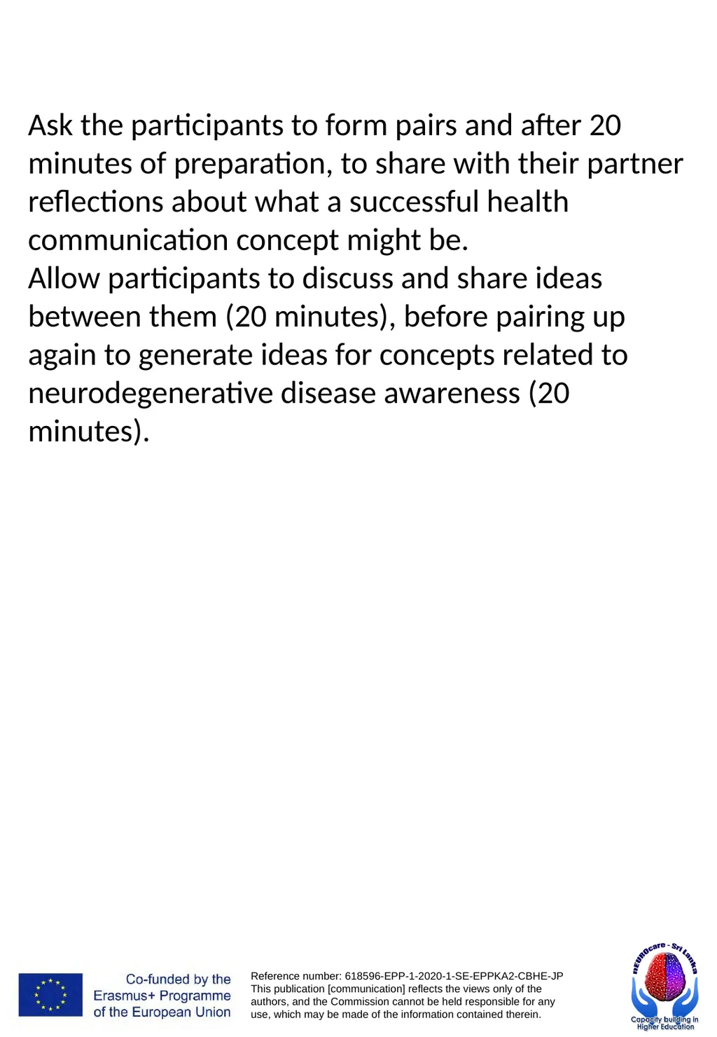 WORKSHOPS PUBLIC HEALTH PROMOTION AND - slide 31 of 71