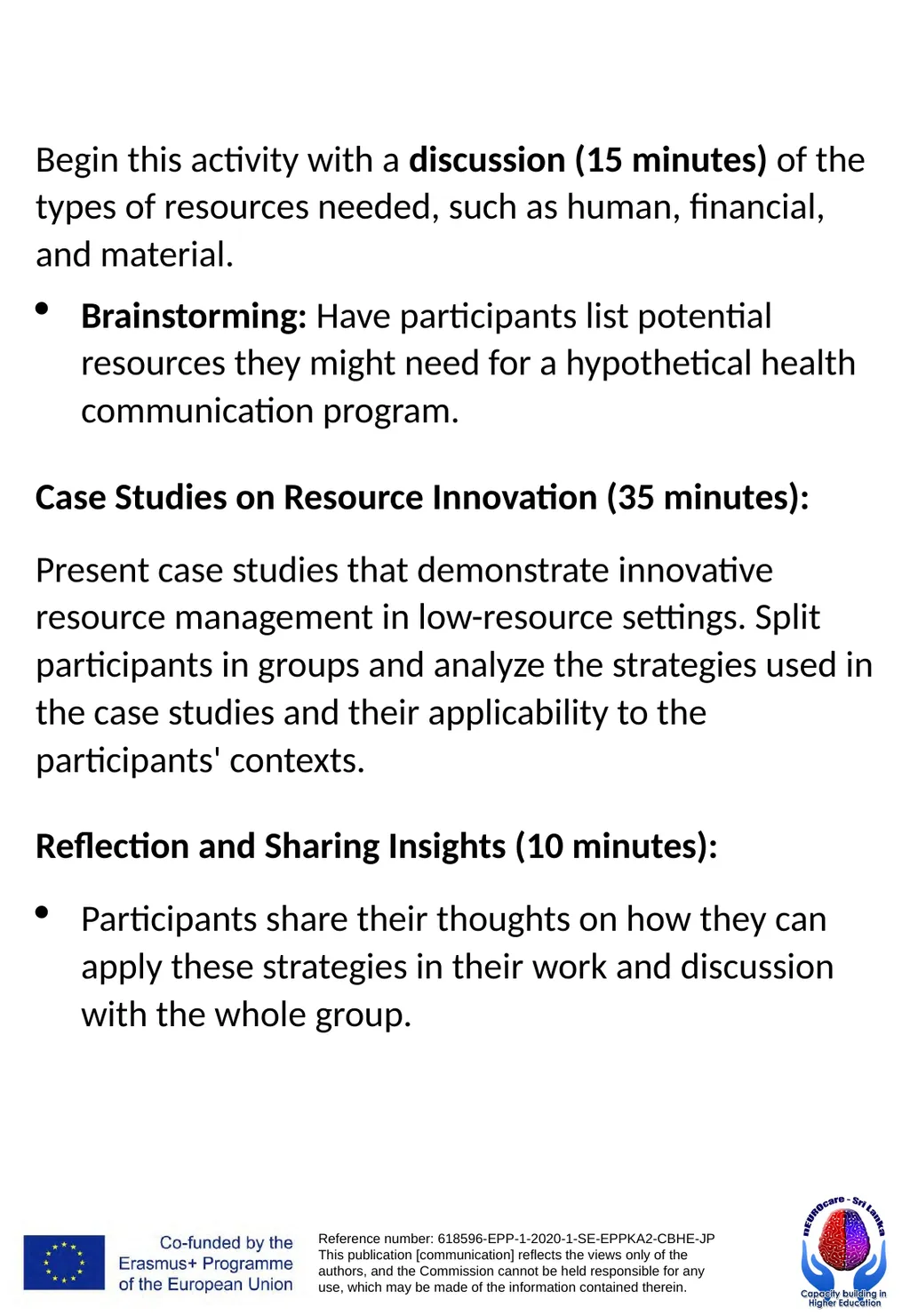WORKSHOPS PUBLIC HEALTH PROMOTION AND - slide 46 of 71