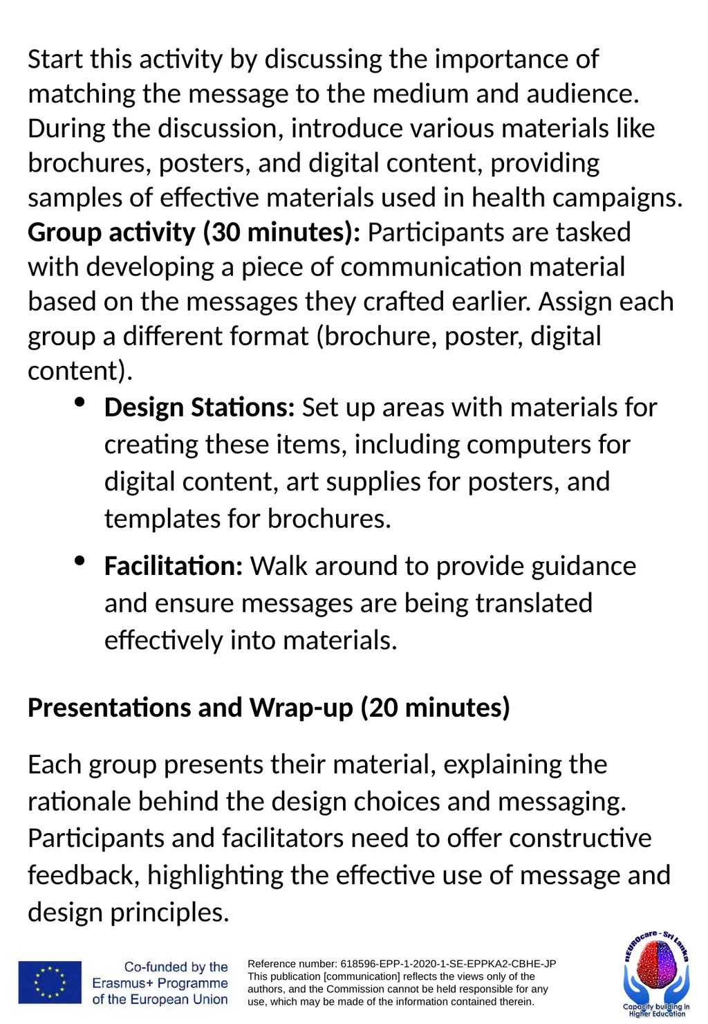 WORKSHOPS PUBLIC HEALTH PROMOTION AND - slide 33 of 71