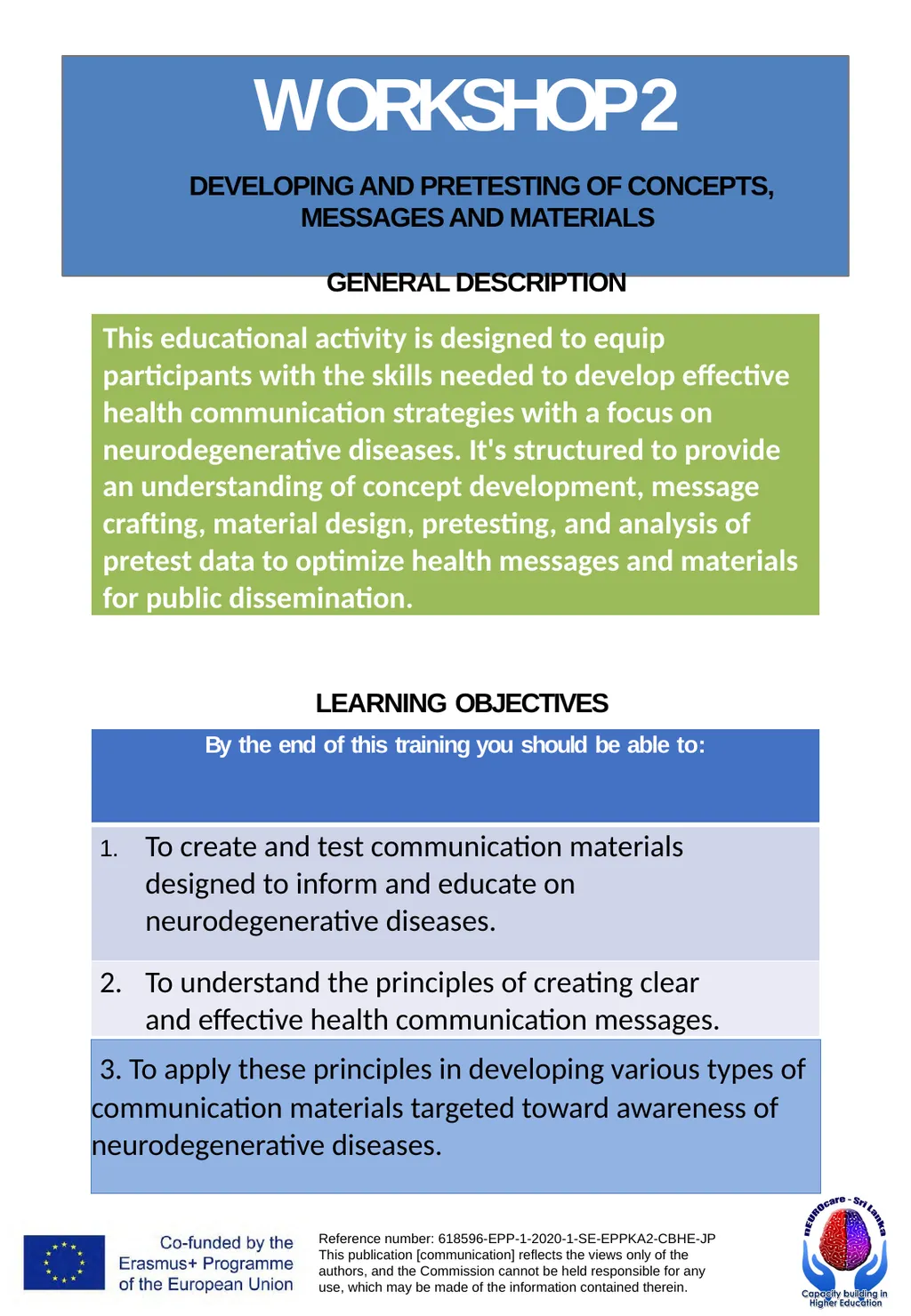 WORKSHOPS PUBLIC HEALTH PROMOTION AND - slide 26 of 71