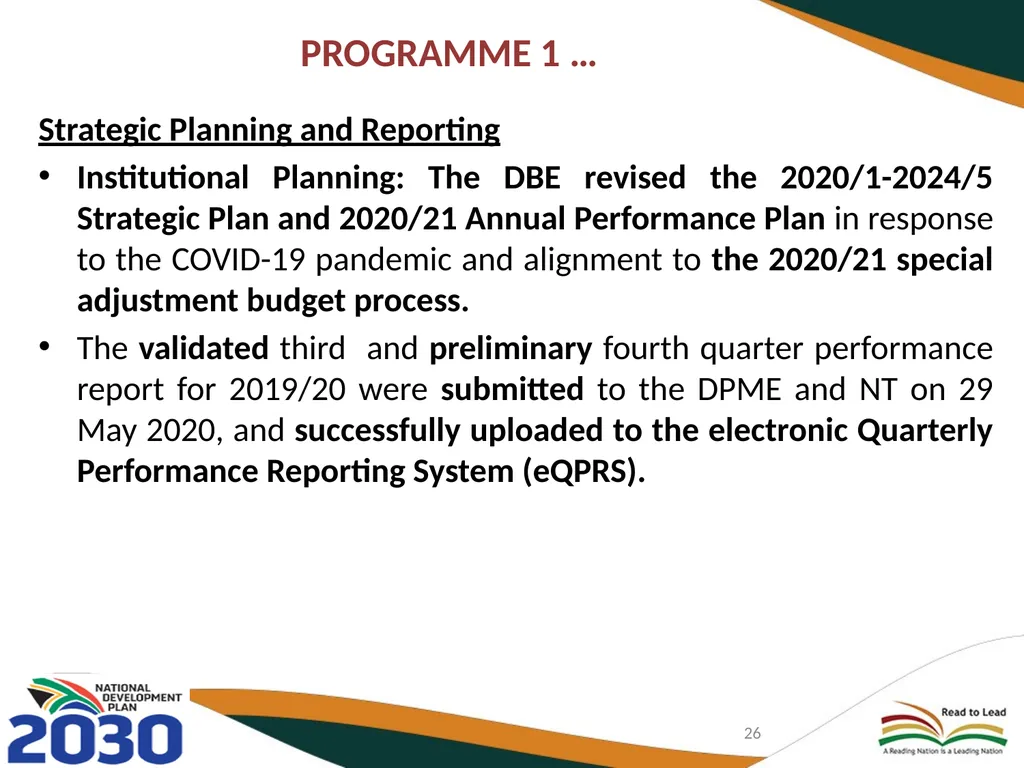 FIRST QUARTER PERFORMANCE OF THE DEPARTMENT IN - slide 26 of 142