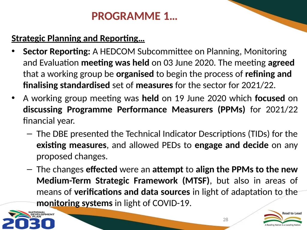 FIRST QUARTER PERFORMANCE OF THE DEPARTMENT IN - slide 28 of 142