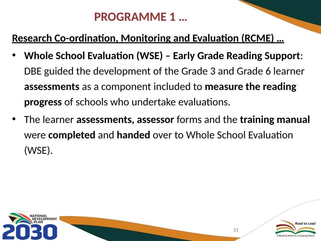 FIRST QUARTER PERFORMANCE OF THE DEPARTMENT IN - slide 31 of 142