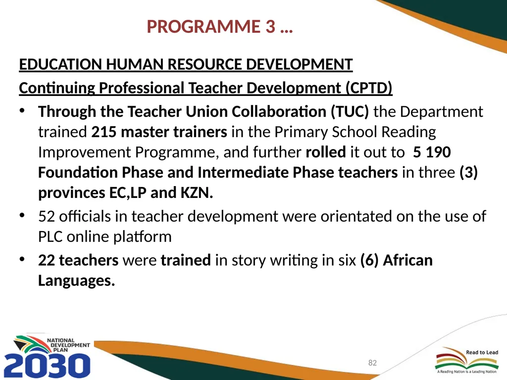 FIRST QUARTER PERFORMANCE OF THE DEPARTMENT IN - slide 82 of 142
