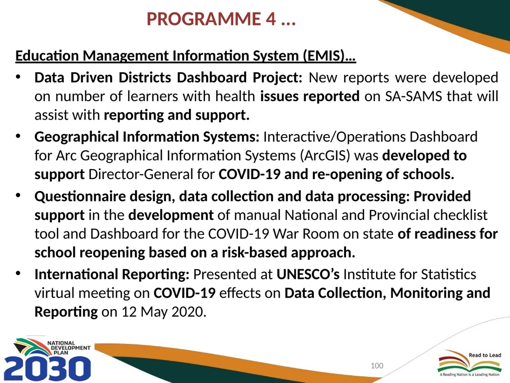 FIRST QUARTER PERFORMANCE OF THE DEPARTMENT IN - slide 100 of 142