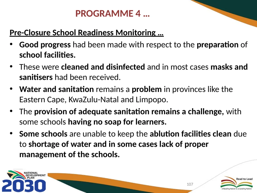 FIRST QUARTER PERFORMANCE OF THE DEPARTMENT IN - slide 107 of 142