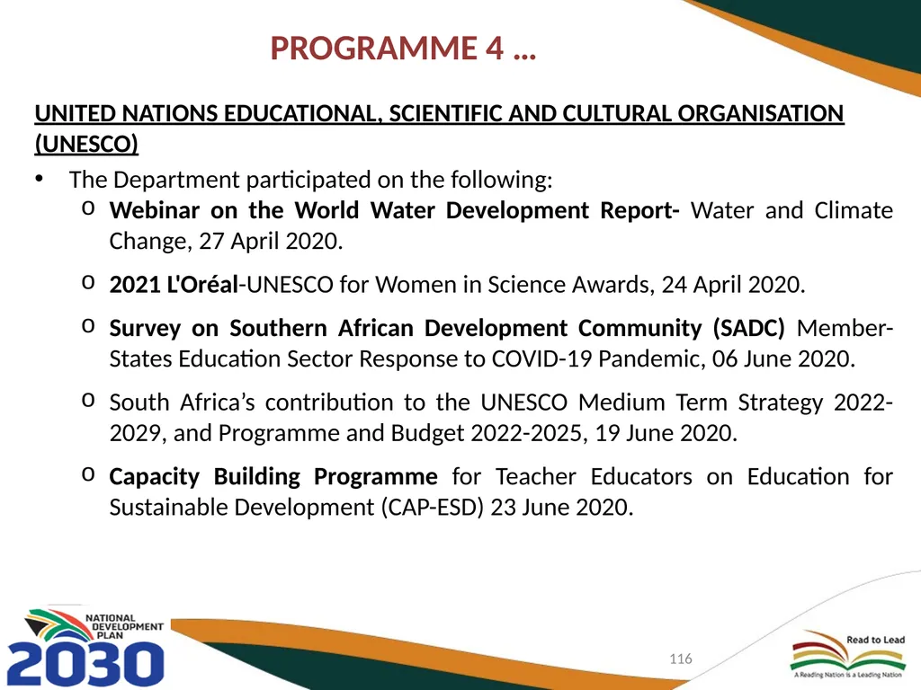 FIRST QUARTER PERFORMANCE OF THE DEPARTMENT IN - slide 116 of 142
