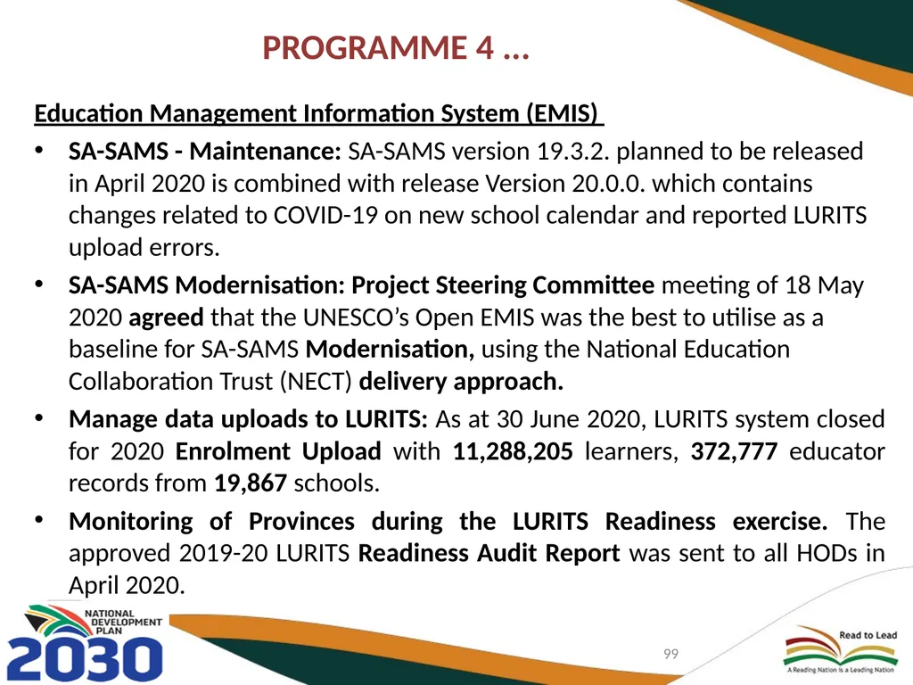 FIRST QUARTER PERFORMANCE OF THE DEPARTMENT IN - slide 99 of 142