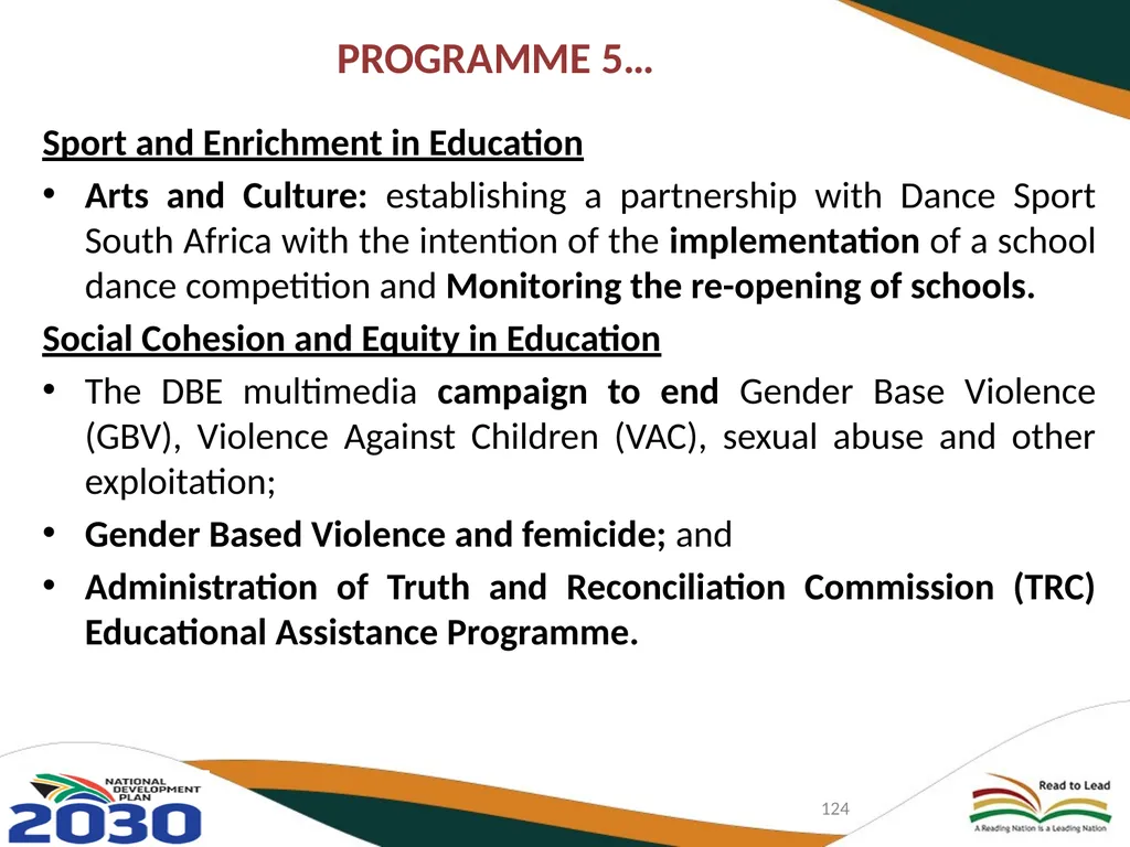 FIRST QUARTER PERFORMANCE OF THE DEPARTMENT IN - slide 124 of 142