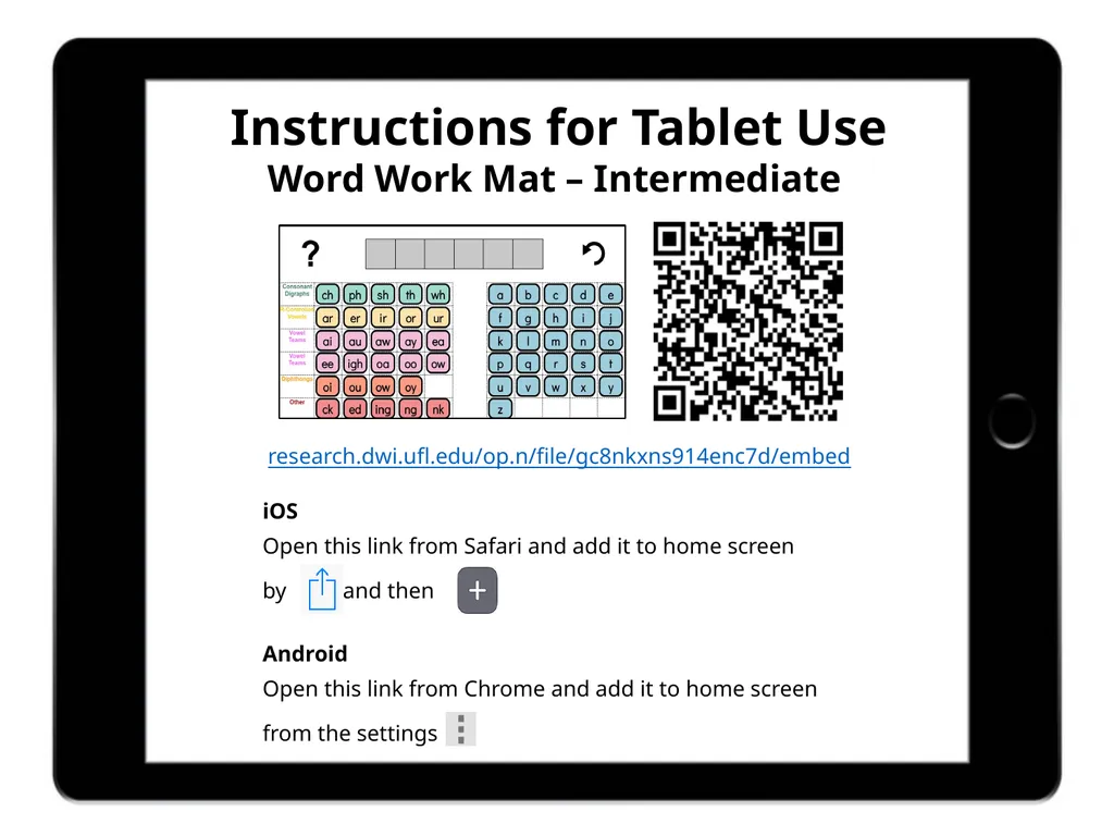 Word Work Mat Activity: Click the link or scan the - slide 5 of 5