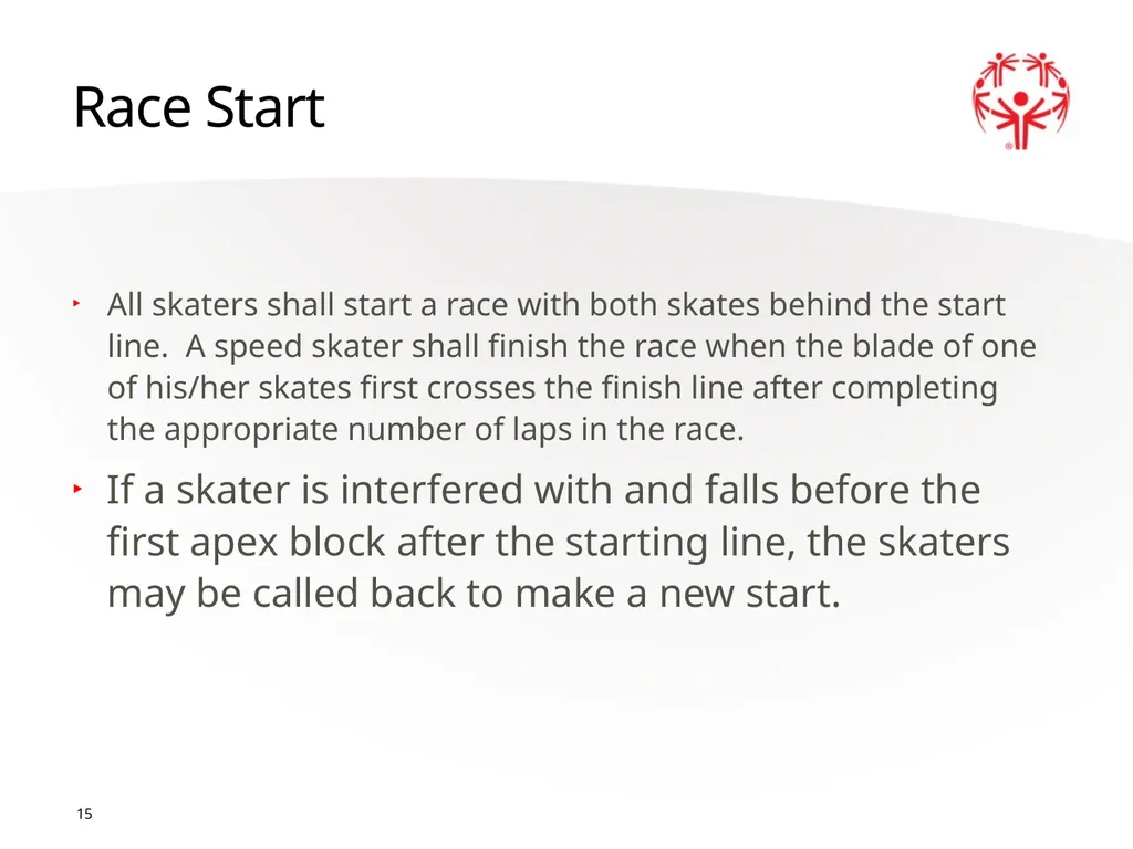 Speed Skating Official Rules 1 2 A picture paints - slide 15 of 21