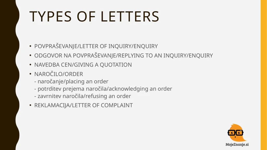 BUSINESS ENGLISH NADALJEVALNI teČaj TYPES OF - slide 2 of 39