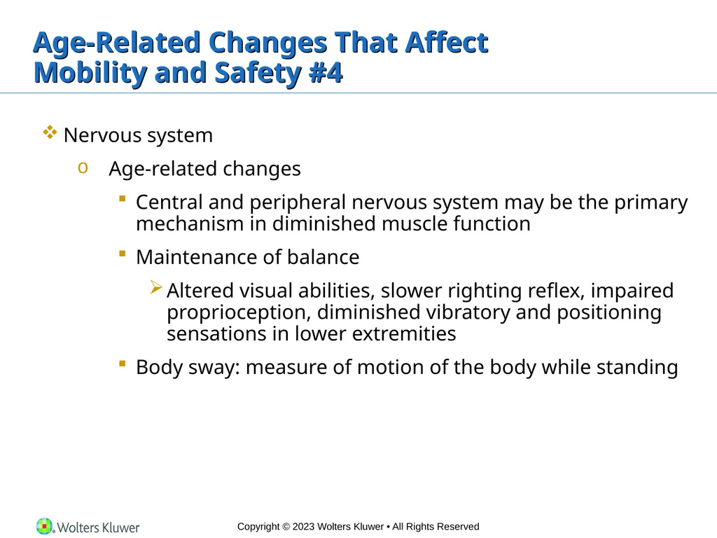 Chapter 23 Safe Mobility Introduction Mobility is - slide 6 of 28