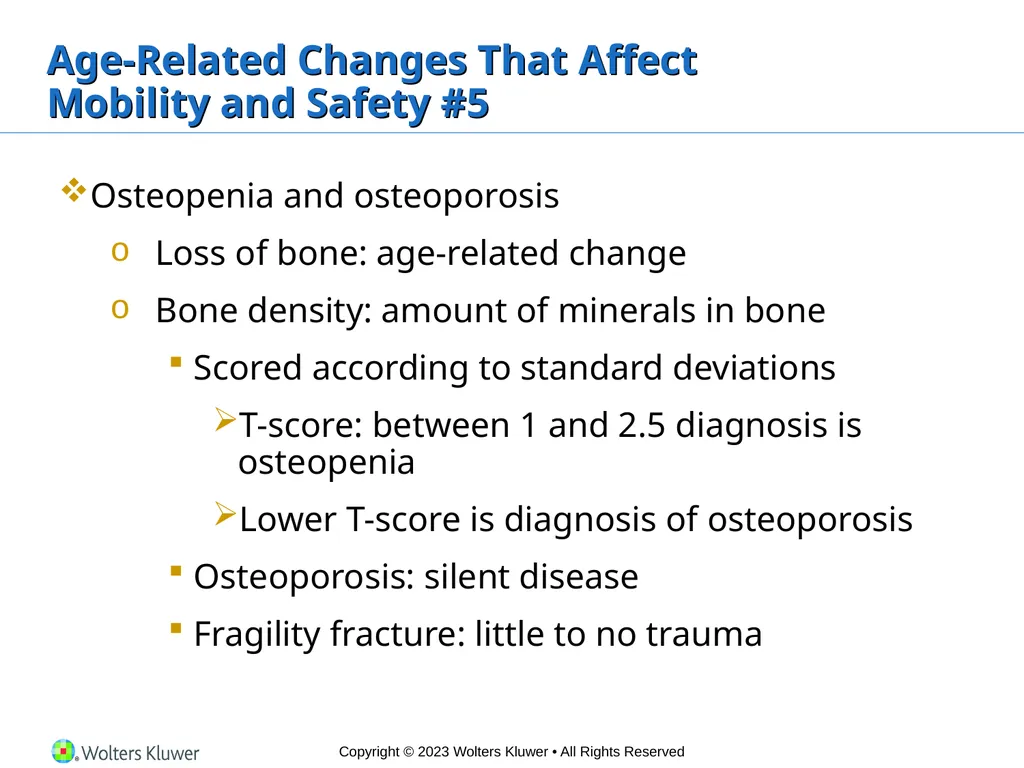 Chapter 23 Safe Mobility Introduction Mobility is - slide 7 of 28
