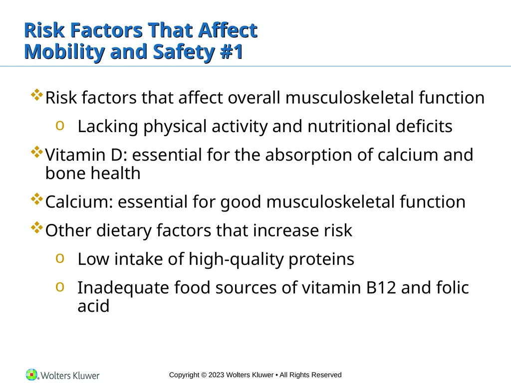 Chapter 23 Safe Mobility Introduction Mobility is - slide 12 of 28