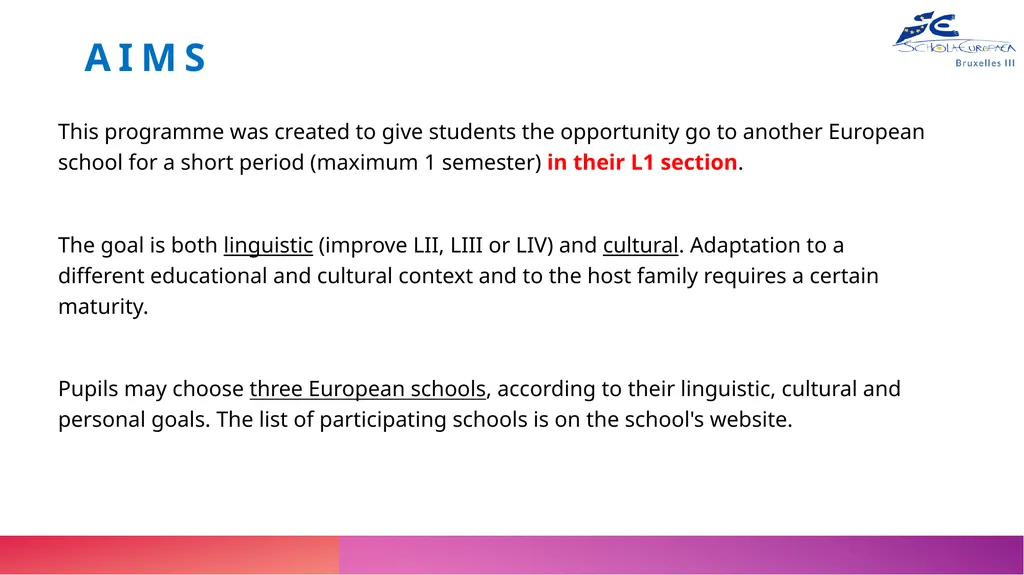 Mobility Programme from and to European schoolS 27 - slide 3 of 17