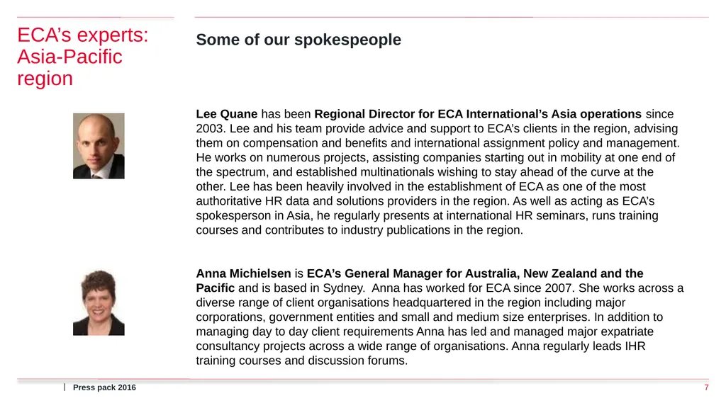 Press pack 2016 ECA International Press Pack What - slide 7 of 17