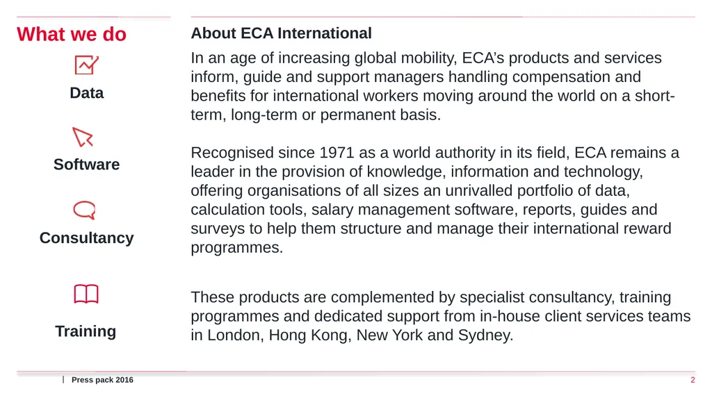Press pack 2016 ECA International Press Pack What - slide 2 of 17