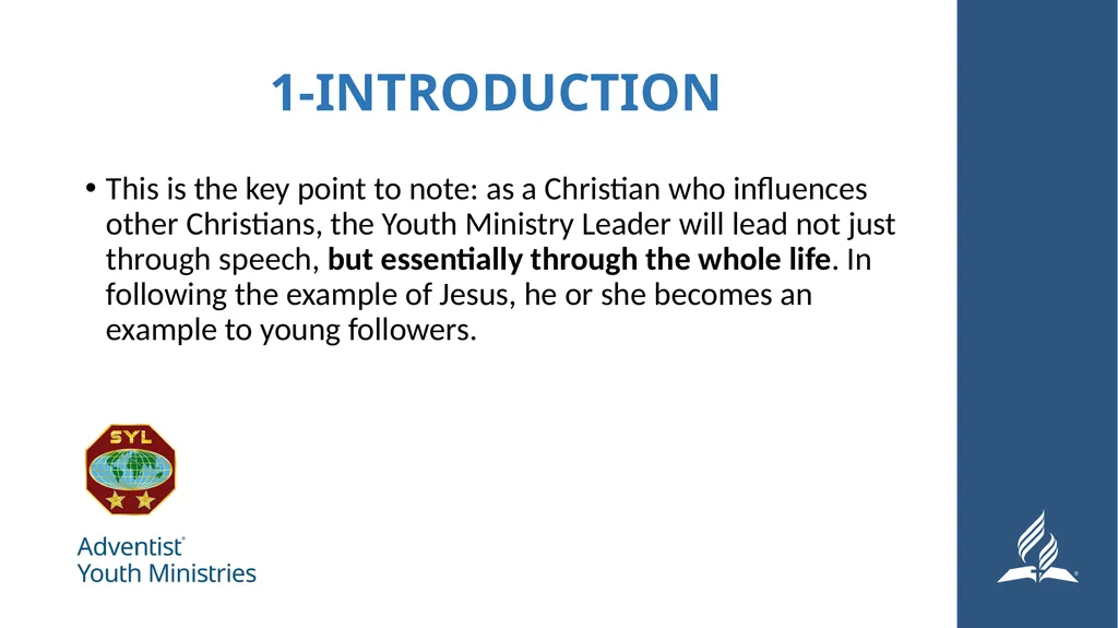 Seminar 4: Leadership The Youth Leader as - slide 2 of 24