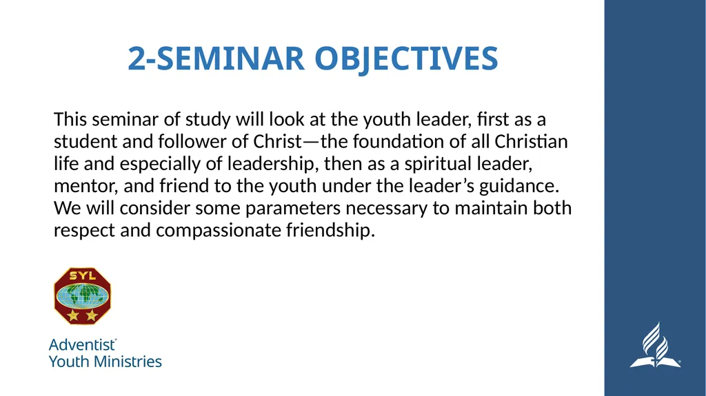 Seminar 4: Leadership The Youth Leader as - slide 4 of 24
