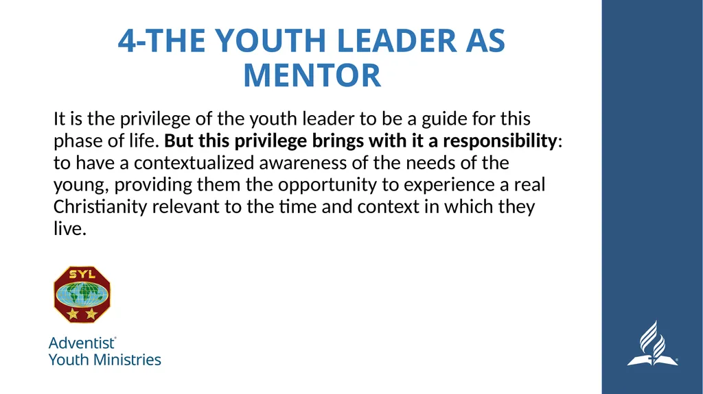 Seminar 4: Leadership The Youth Leader as - slide 9 of 24