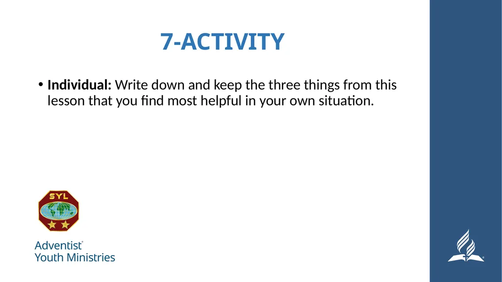 Seminar 4: Leadership The Youth Leader as - slide 22 of 24