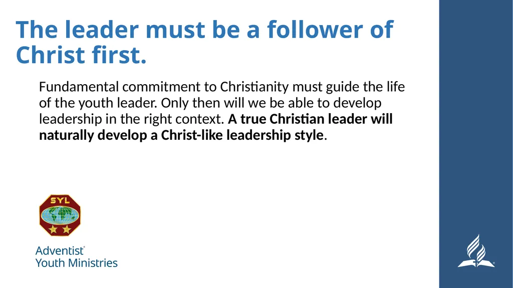 Seminar 4: Leadership The Youth Leader as - slide 6 of 24