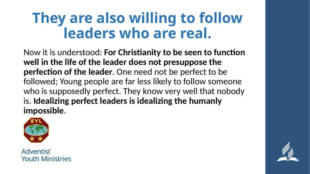 Seminar 4: Leadership The Youth Leader as - slide 13 of 24