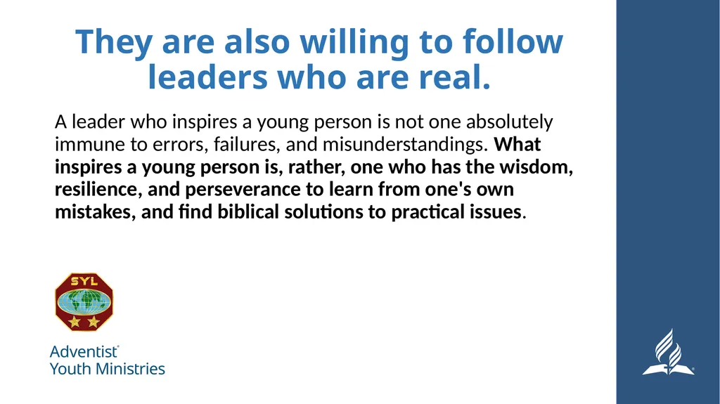 Seminar 4: Leadership The Youth Leader as - slide 14 of 24