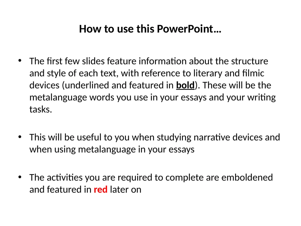 Investigating narrative devices in Ransom and - slide 3 of 23