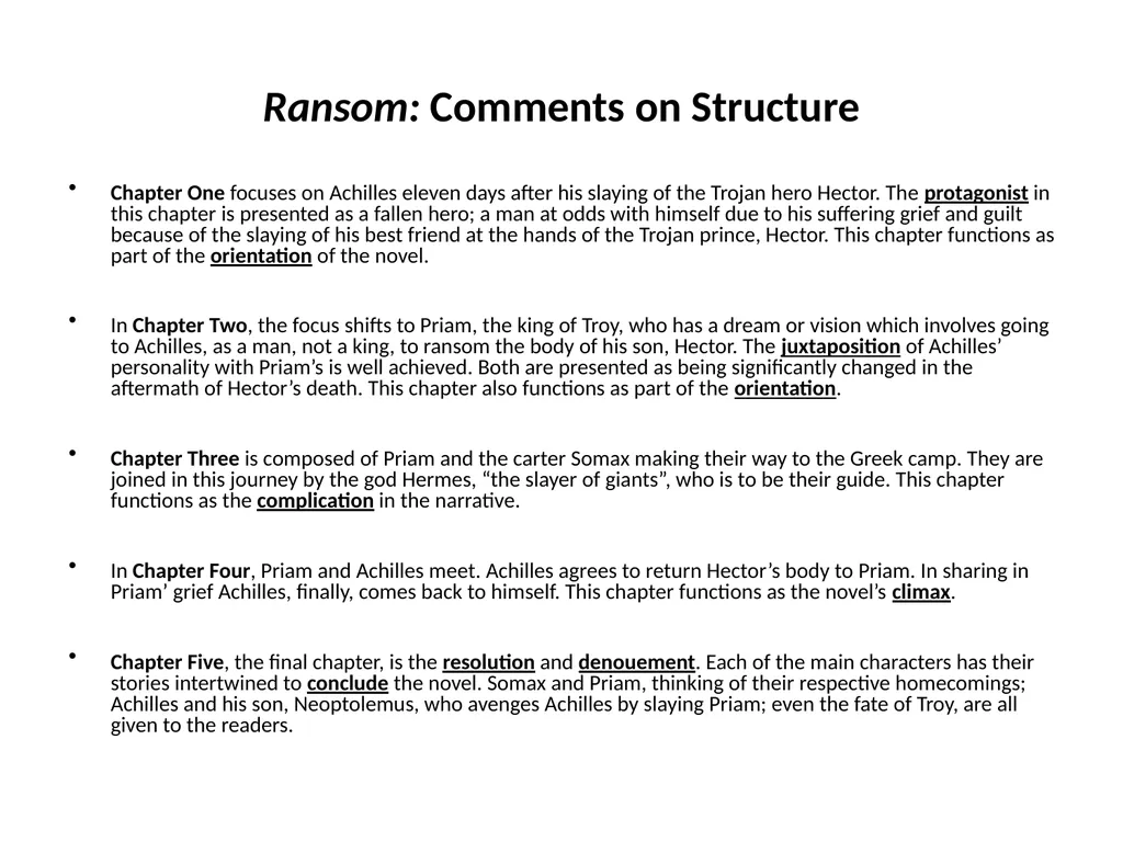 Investigating narrative devices in Ransom and - slide 6 of 23