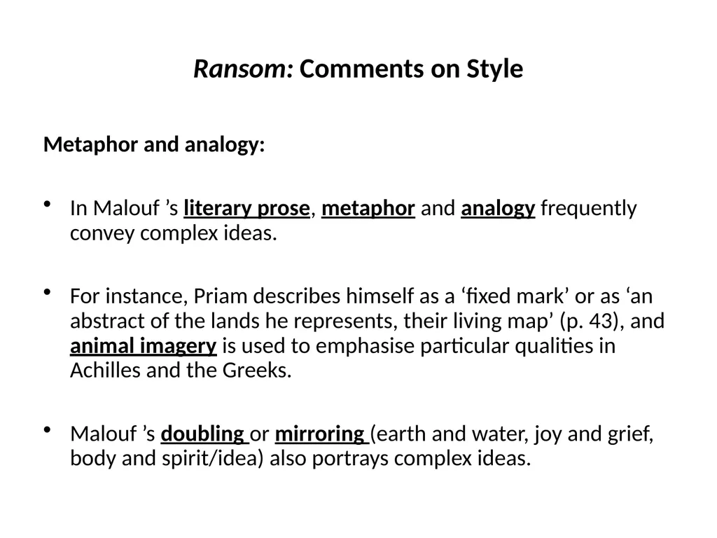 Investigating narrative devices in Ransom and - slide 12 of 23