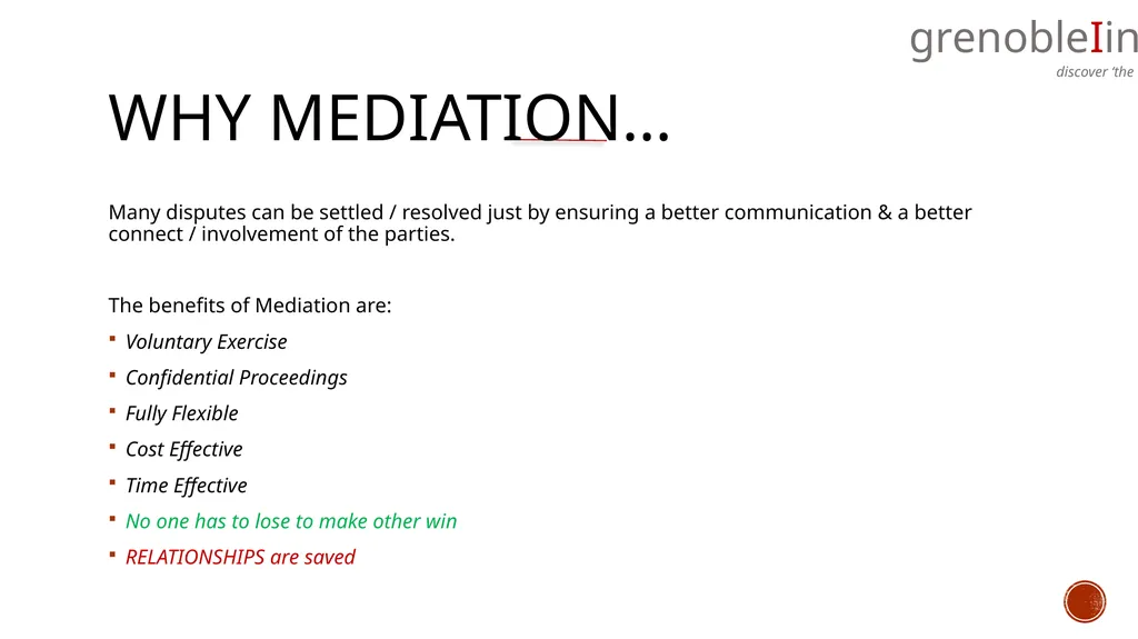 mediation….. What, Why and How of the concept….. - slide 3 of 17