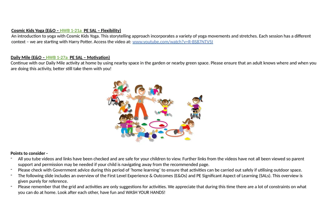 Physical Education Activity Grid – First Level - slide 5 of 6
