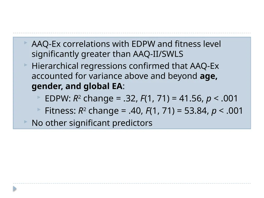 Development and Validation of the AAQ for Exercise - slide 7 of 26