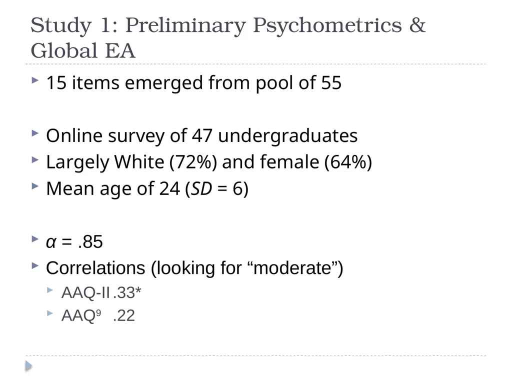 Development and Validation of the AAQ for Exercise - slide 5 of 26