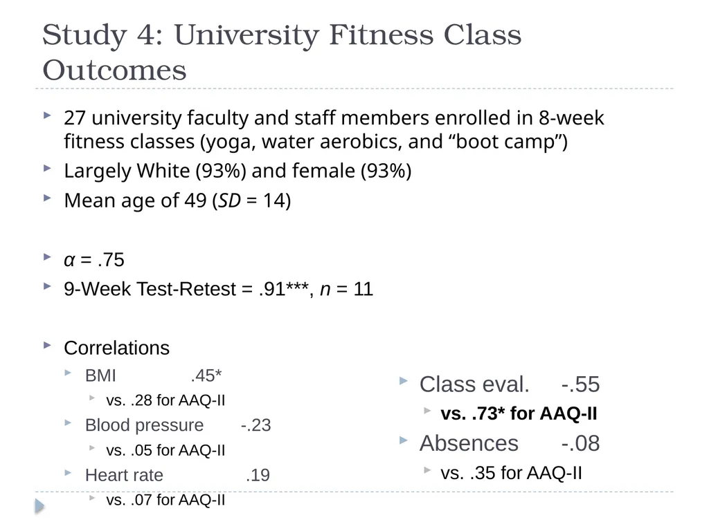Development and Validation of the AAQ for Exercise - slide 13 of 26