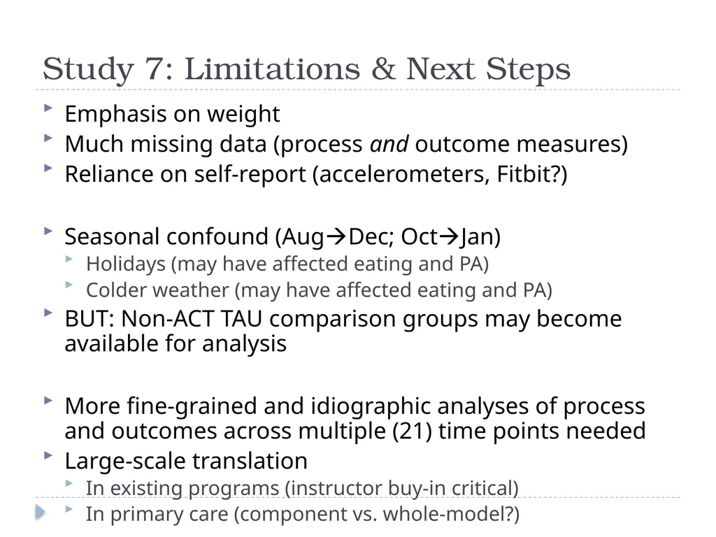 Development and Validation of the AAQ for Exercise - slide 23 of 26