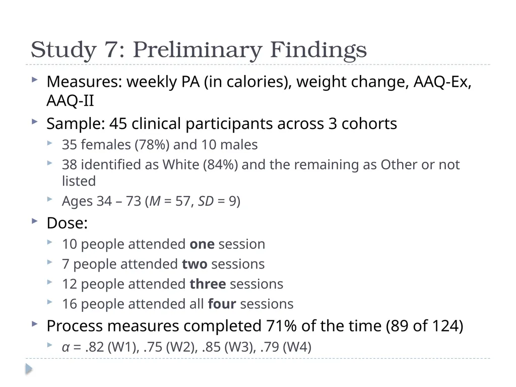 Development and Validation of the AAQ for Exercise - slide 18 of 26