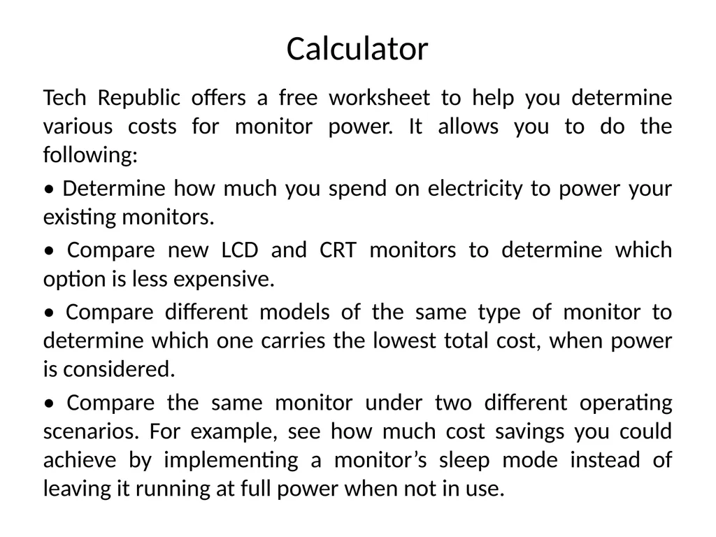 Unit II Chapter 1: Minimizing Power Usage Power - slide 6 of 17