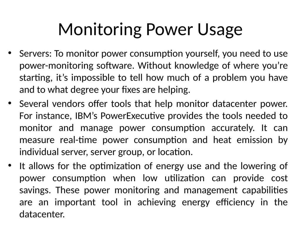 Unit II Chapter 1: Minimizing Power Usage Power - slide 3 of 17