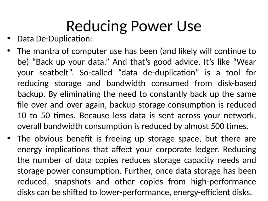 Unit II Chapter 1: Minimizing Power Usage Power - slide 7 of 17