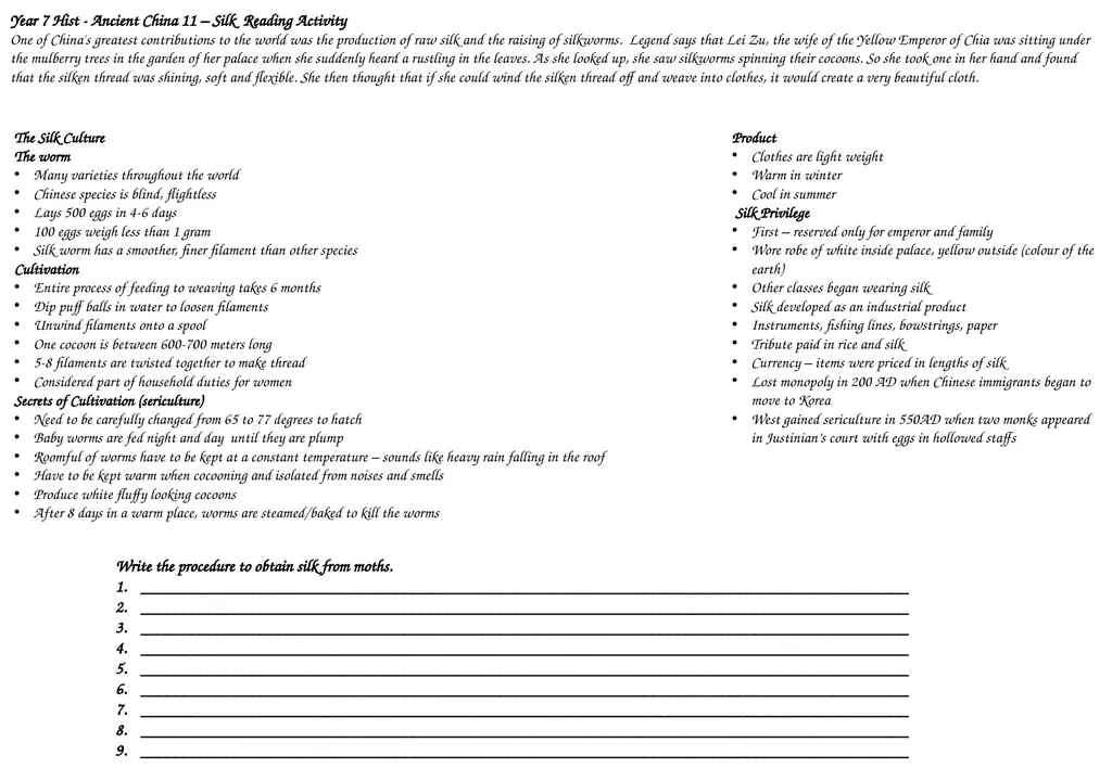 Year 7 History Ancient China Starter Sheet - slide 12 of 12