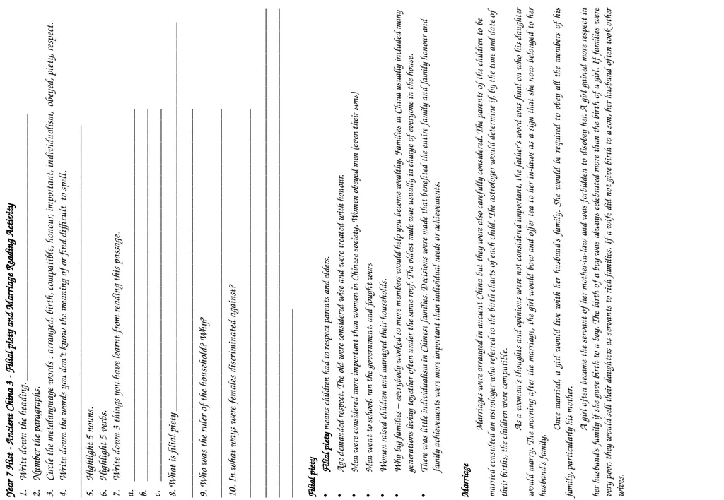 Year 7 History Ancient China Starter Sheet - slide 4 of 12