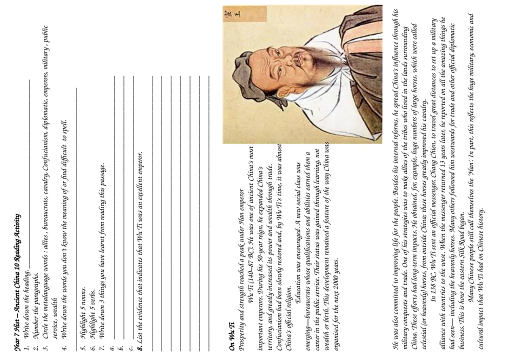 Year 7 History Ancient China Starter Sheet - slide 11 of 12