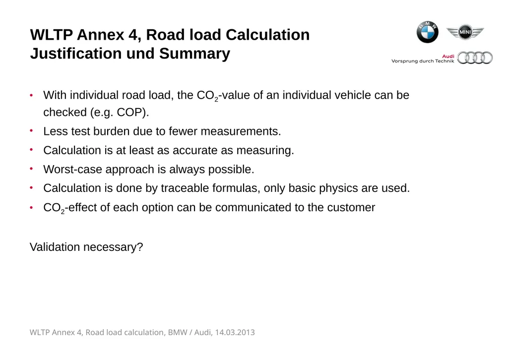 WLTP ANNEX 4, ROAD LOAD CALCULATION Proposal for - slide 8 of 8