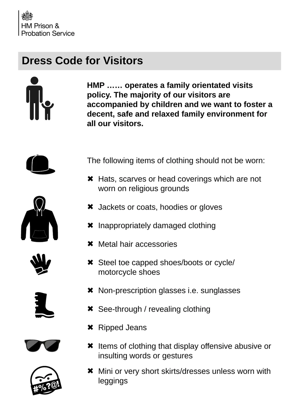 Annex H Dress Code for Visitors All visitors to - slide 2 of 3