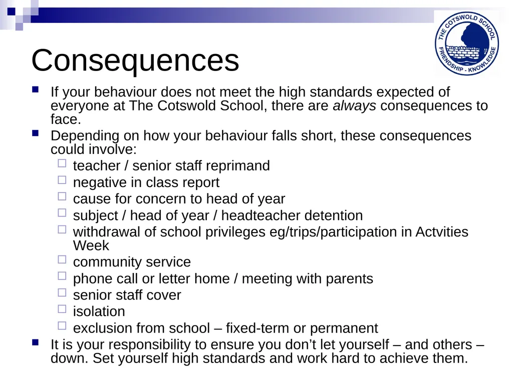 The Cotswold School 2014-15 Welcome back ! Our - slide 13 of 17